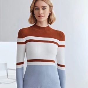 Shein MOTF ribbed color lock sweater